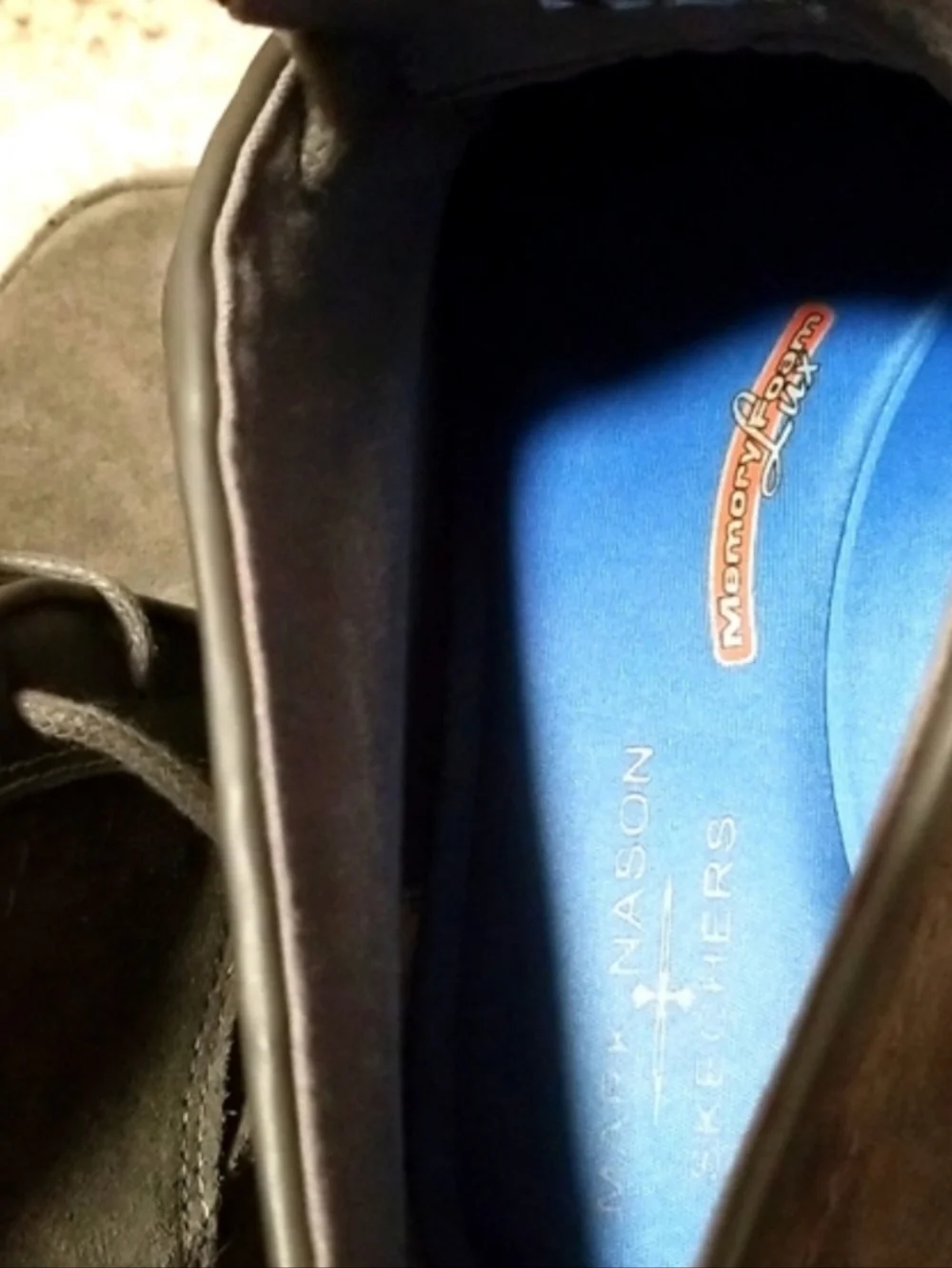 Mark Nason Skechers Suede Chukka Boots in Dark Gray Color Memory Foam Lux